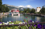 Canal with tourboat