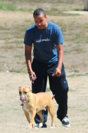 *EXCLUSIVE* Connor Cruise spends time with his furry friend!