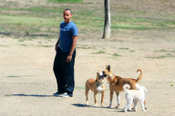 *EXCLUSIVE* Connor Cruise spends time with his furry friend!