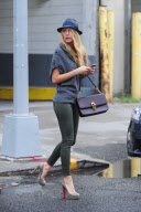 Blake Lively in Cute Hat And Old Navy Rockstar Jeans