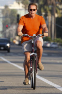 *EXCLUSIVE* Arnold Schwarzenegger starts his day with a Bike Ride