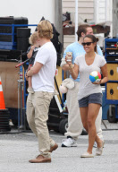 Exclusive... Owen Wilson And Vince Vaughn Enjoy Their Lunch Break In Different Ways