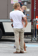 Exclusive... Owen Wilson And Vince Vaughn Enjoy Their Lunch Break In Different Ways