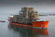 Australian Navy transport new battleship using one of the superships of Dockwise - Aug 2012