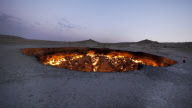 Darvaza 'Gates Of Hell' gas crater in Karakum Desert, Turkmenistan - 21 Jul 2012