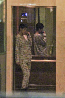 *EXCLUSIVE* Rihanna in an elevator at the Park Wilshire condo