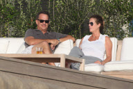 Tom Hanks enjoys a cold one!