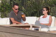 Tom Hanks enjoys a cold one!
