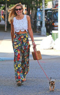 Jessica Hart Walking Her Dog In New York