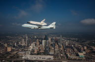 Space Shuttle Endeavour Over Houston, Texas