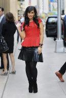 Nelly Furtado Looks Gorgeous In Her Peplum And Leather Ensemble