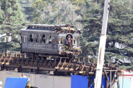 *EXCLUSIVE* Johnny Depp films for "The Lone Ranger" in Arcadia