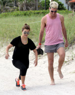 Kourtney Kardashian working up a sweat on the beach Part 2