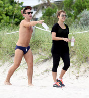 Kourtney Kardashian working up a sweat on the beach Part 2