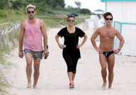 Kourtney Kardashian working up a sweat on the beach Part 2
