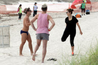 Kourtney Kardashian working up a sweat on the beach Part 2