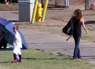 Victoria Bechkam Spends Afternoon At Son Romeo's Soccer Game