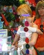 January Jones Shops With Baby Xander
