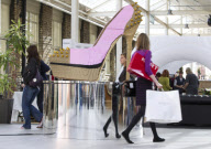 World's largest LEGO shoe unveiled at McArthurGlen's Swindon Designer Outlet, Wiltshire, Britain - 26 Sep 2012