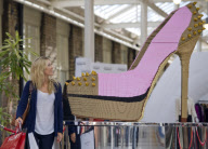 World's largest LEGO shoe unveiled at McArthurGlen's Swindon Designer Outlet, Wiltshire, Britain - 29 Sep 2012