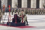 The Spanish Royal Family attend the imposition of collective Distinguished Cross San Fernando Al Banner Armored Cavalry Regiment ¿Alcántara¿ No. 10