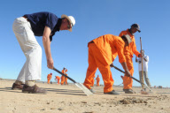 Preparation for 2014 land speed record attempt, Northern Cape, South Africa - 24 Jul 2012