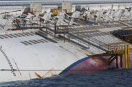 Salvage operation of the wrecked liner Costa Concordia, Isola Del Giglio, Italy - 29 Sep 2012