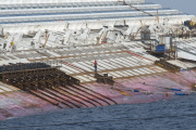 Salvage operation of the wrecked liner Costa Concordia, Isola Del Giglio, Italy - 29 Sep 2012