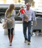 Semi-Exclusive... Engaged Guy Ritchie And Family Departing On A Flight At LAX