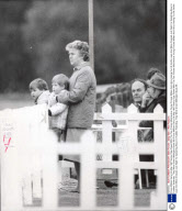 Prince William Early Life May 1987 Nanny Olga Powell With The Two Princes Mischevious Young Princes William And Harry Having Fun At Smiths Lawn And Were Dressed Just Right For Splashing About In Puddles Yesterday. They Wore Green Wellington Boots Wit