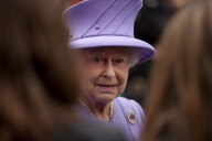 Britain's Queen Elizabeth II meets girls..........