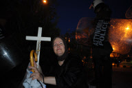 Greek Christians demonstate against theater performance