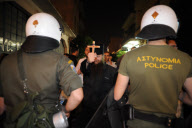 Greek Christians demonstate against theater performance