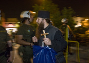 Greek Christians demonstate against theater performance