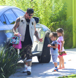 Joel Madden Picks Up The Kids From School