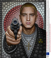 (Digital) Circlism portraits of celebrities by Ben Heine, Belgium - Mar 2011
