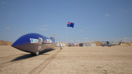 Australian crew bid to break the land speed record by unveiling the first parts of their rocket-powered bullet car - 18 Oct 2012
