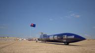 Australian crew bid to break the land speed record by unveiling the first parts of their rocket-powered bullet car - 18 Oct 2012