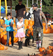 Travis Barker Takes His Kids To Mr. Bones Pumpkin Patch 