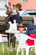 *EXCLUSIVE* Julie Bowen has her hands full at the Farmers Market