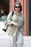 Roseanne Barr enjoys the cool weather in the 90210