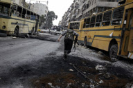 SYRIA: YOUNG FREE SYRAN ARMY FIGHTERS IN ALEPPO