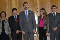 El Principe Felipe y la Princesa Letizia llegan a Oviedo para los premios Principes de Asturias.