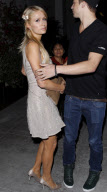 Paris Hilton doesn't look thrilled while leaving Spago with River Viiperi