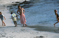 Mick Jagger on Beach in Mustique , West Indies - 1992