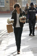 Harry Styles from One Direction out and  about in London, Britain - 30 Oct 2012