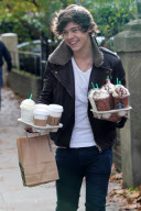 Harry Styles from One Direction out and  about in London, Britain - 30 Oct 2012