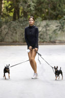 *EXCLUSIVE* Elisabetta Canalis takes a sexy hike with her pet pooches