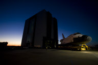 Space Shuttle Atlantis Moves To Its New Home