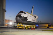 Space Shuttle Atlantis Moves To Its New Home